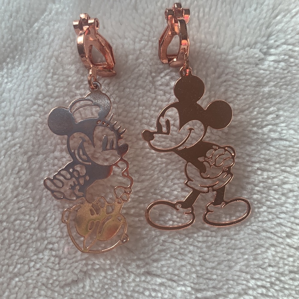 Disney Mickey and Minnie Mouse clip on earrings.